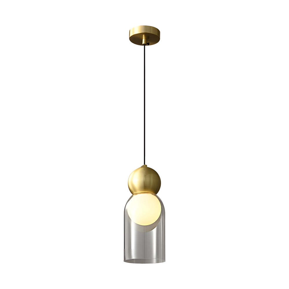 Glass Gourd 3-Step Dimming Copper Modern Pendant Light