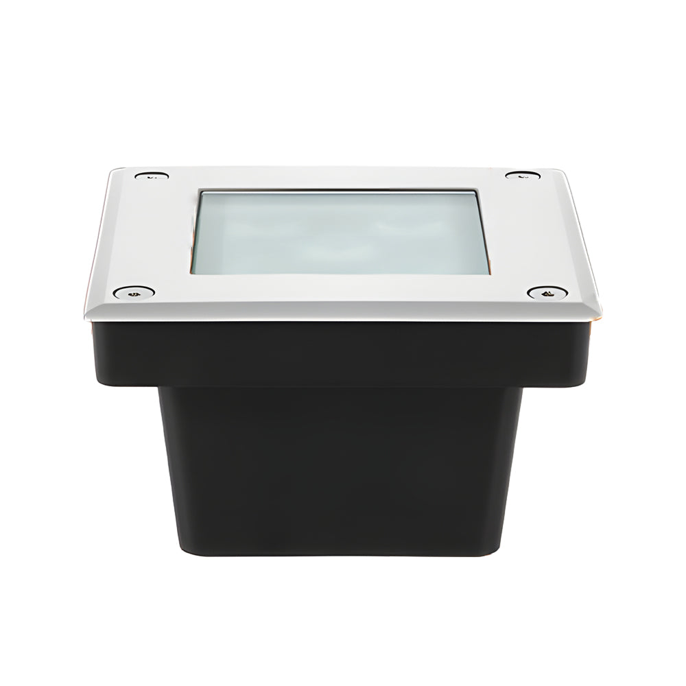 5-Light LED Modern Square In-Ground Well Lights Step Deck Lighting with Light Sensor for Pathways-Lighom