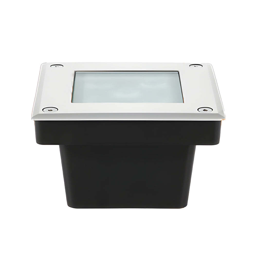 5-Light LED Modern Square In-Ground Well Lights Step Deck Lighting with Light Sensor for Pathways-Lighom
