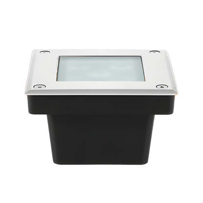 5-Light LED Modern Square In-Ground Well Lights Step Deck Lighting with Light Sensor for Pathways-Lighom