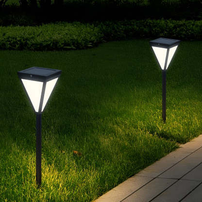 Outdoor Waterproof 2.6w LED Modern Solar Pathway Lights Post Lights-Lighom