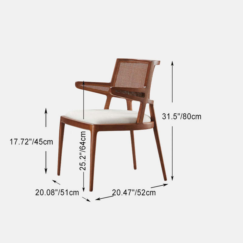 Chinese Woven Leather Wood Dining Chair