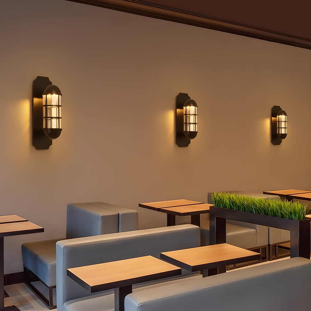 Inspired by Telephone Booth Retro Iron and Glass LED Sconce Light-Lighom