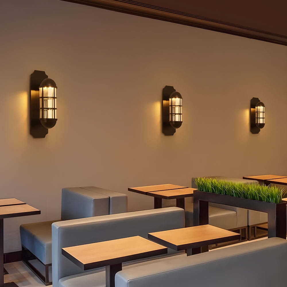 Inspired by Telephone Booth Retro Iron and Glass LED Sconce Light-Lighom