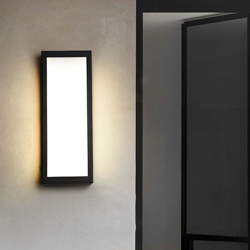 Rectangular LED Waterproof Black Modern Outdoor Exterior Light Wall Lamp-Lighom