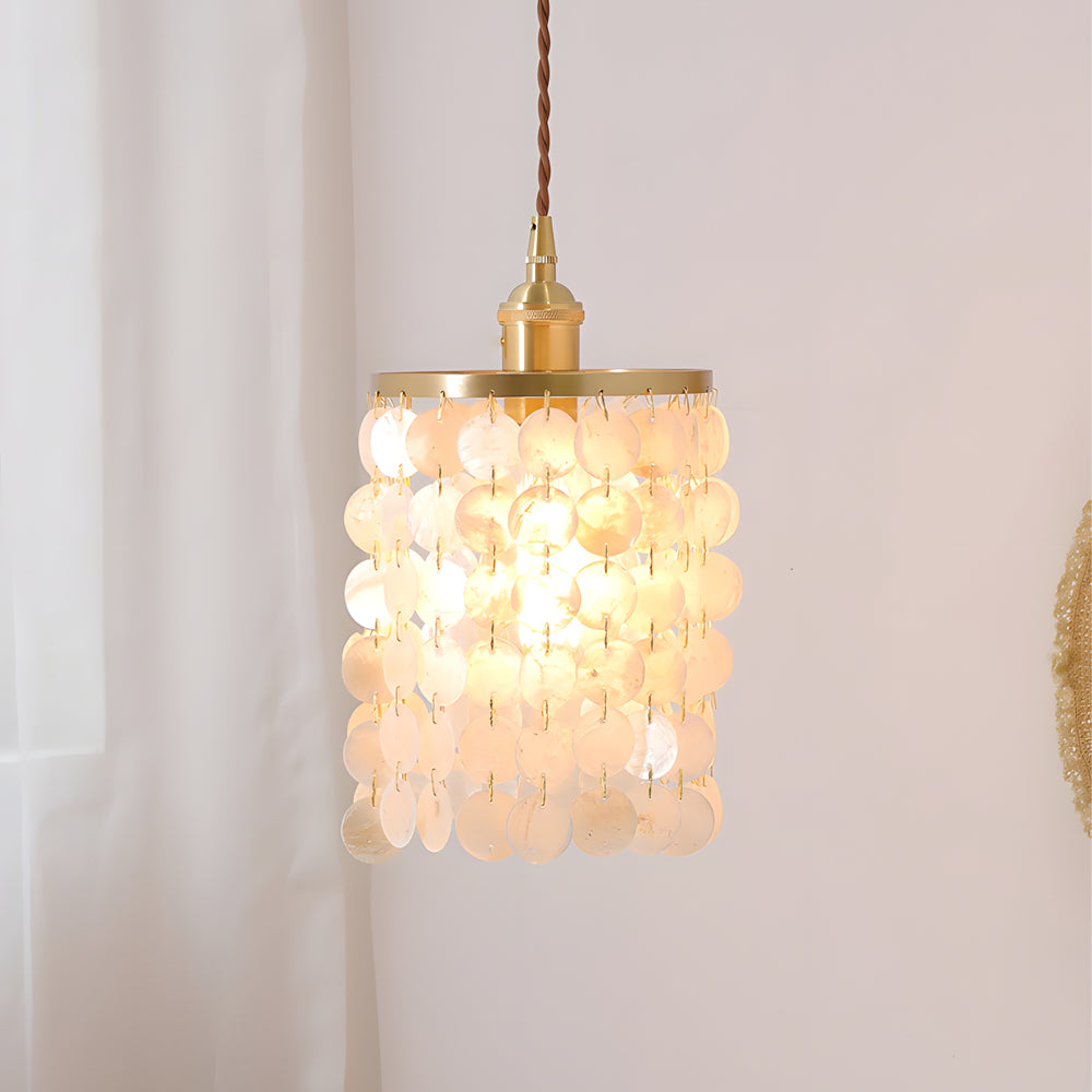 Tiered Coastal Capiz Shell Chandelier