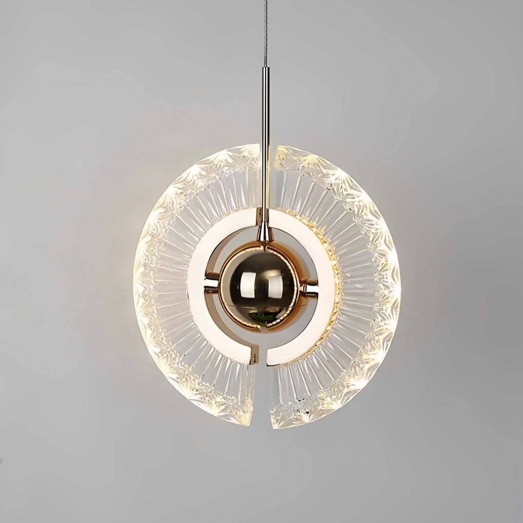 Creative Circle Anodized Acrylic LED Modern Pendant Lighting Hanging Lamp-Lighom