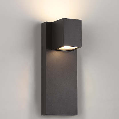 Square Waterproof LED Up and Down Lights Modern Outdoor Wall Lamp Wall Sconce Lighting-Lighom