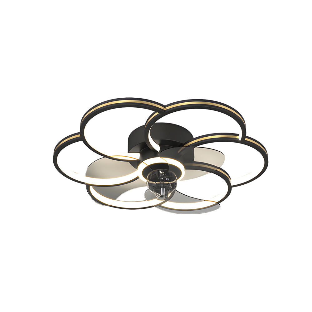 Flower 3-Step Dimming LED Silent Modern Fan