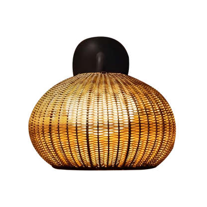 Lantern Shaped Waterproof Rattan Modern Outdoor Wall Lamp Chandelier-Lighom
