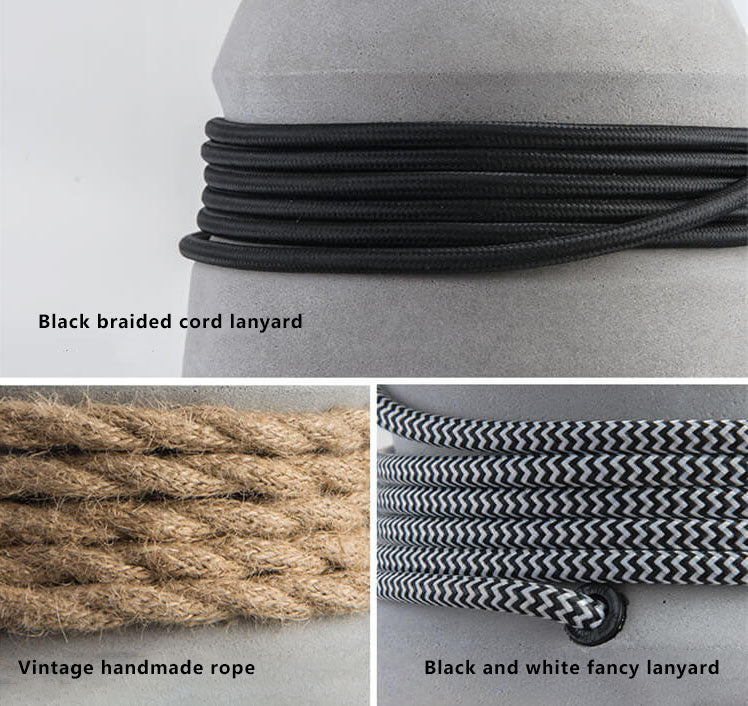 Industrial Cement Column Rope Pendant Light