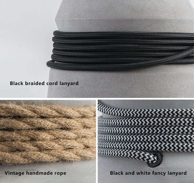 Industrial Cement Column Rope Pendant Light
