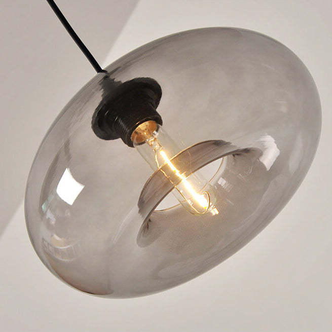 Colored Glass Oval Pendant Light