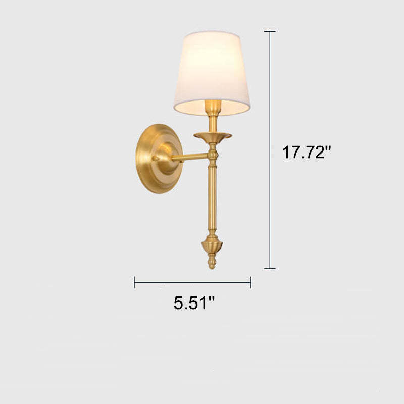 Modern Brass Fabric Wall Sconce