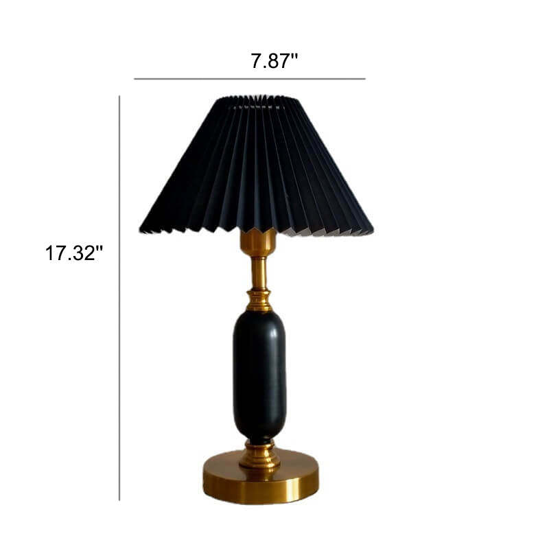 Retro Pleated Column Table Lamp