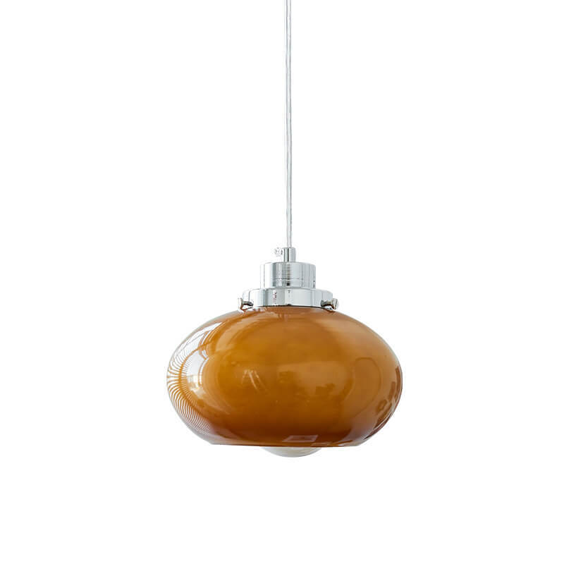Nordic Yellow Glass Dome Pendant Light