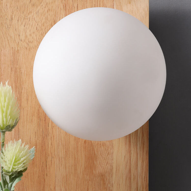 Nordic Solid Wood Glass Globe Sconce