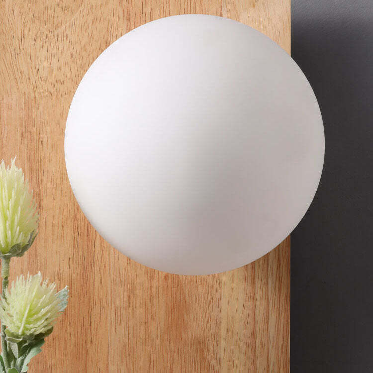 Nordic Solid Wood Glass Globe Sconce