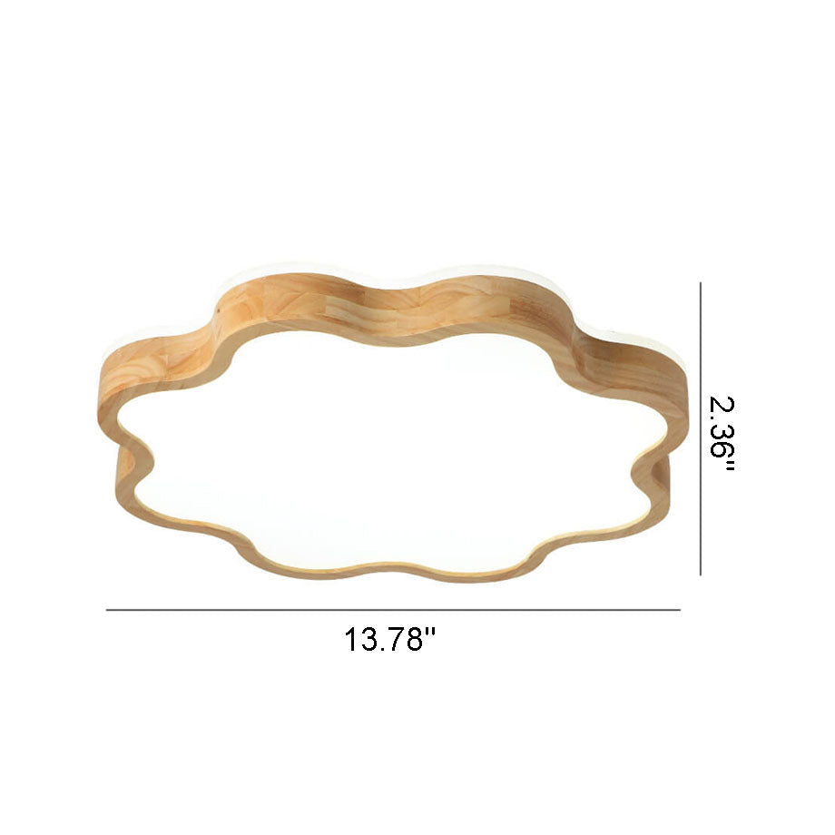 Nordic Flower Wooden LED Flush Mount Light