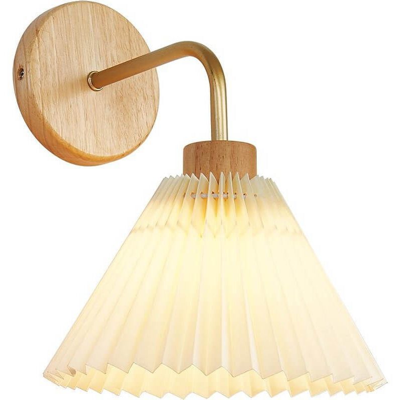 Minimalist Pleated Umbrella Shade Sconce