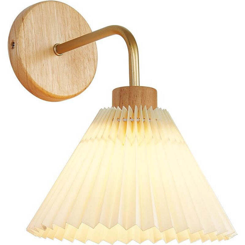 Minimalist Pleated Umbrella Shade Sconce