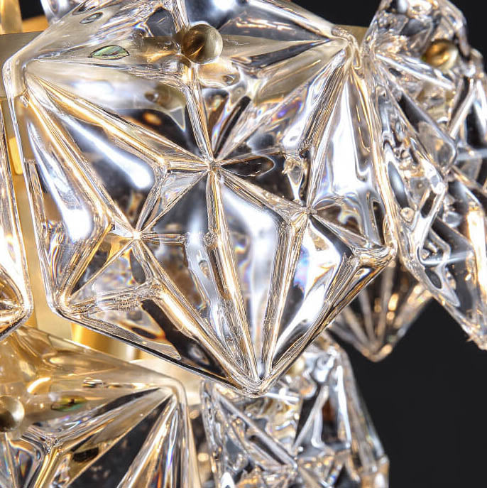 Modern Snowflake Glass Marble Base Lamp