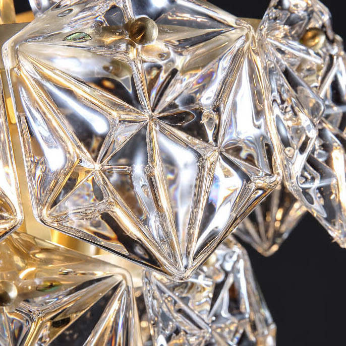 Modern Snowflake Glass Marble Base Lamp