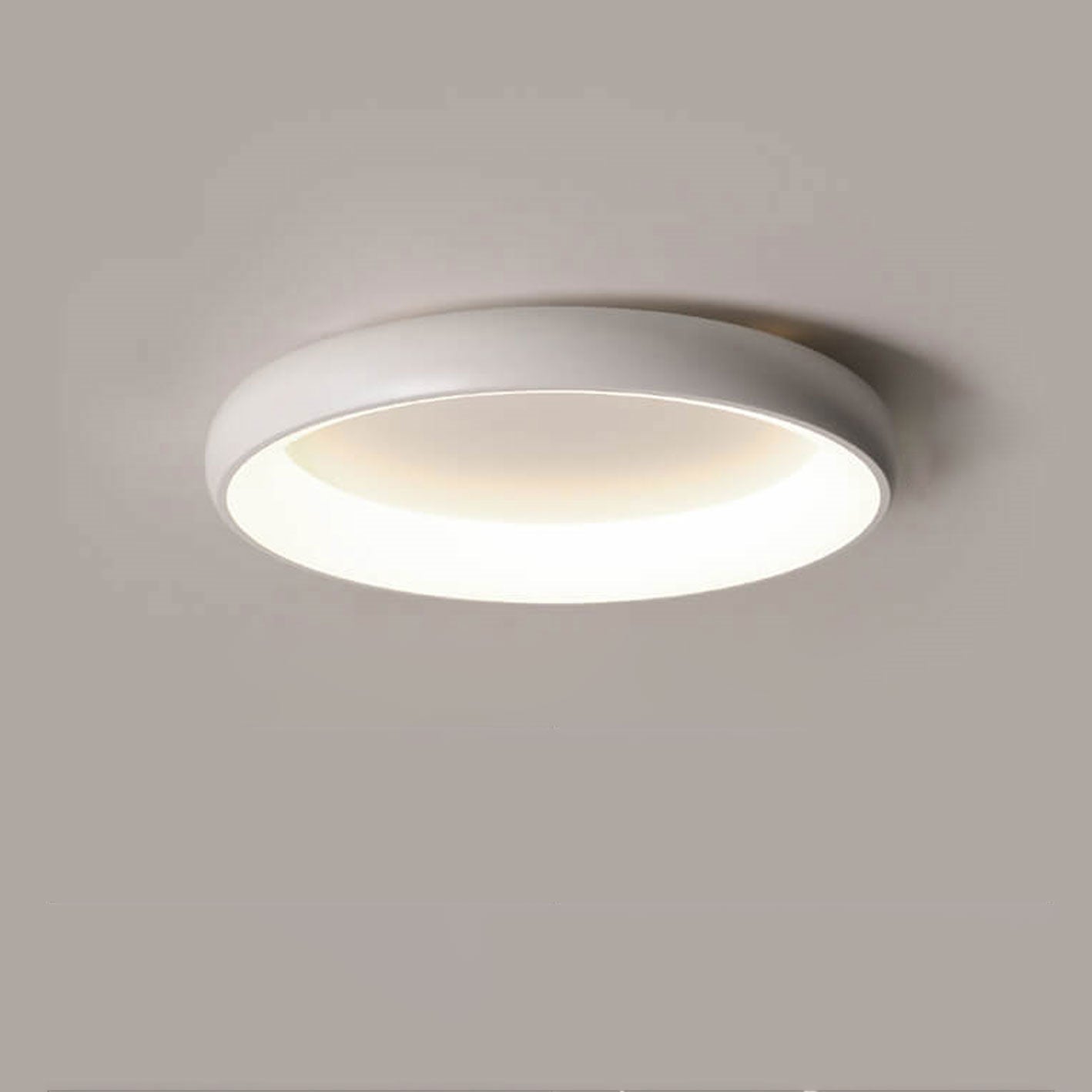 Minimalist Round Aluminum Acrylic LED Flush Mount Light