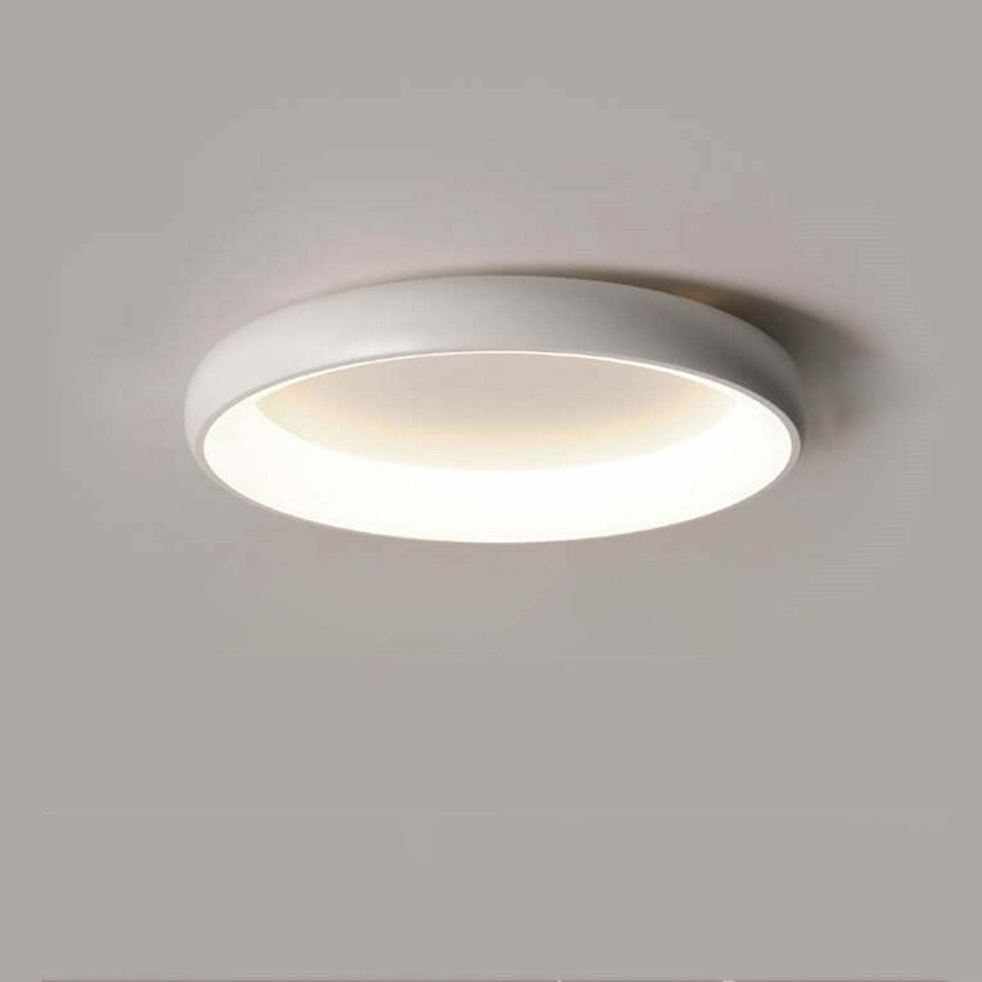 Minimalist Round Aluminum Acrylic LED Flush Mount Light