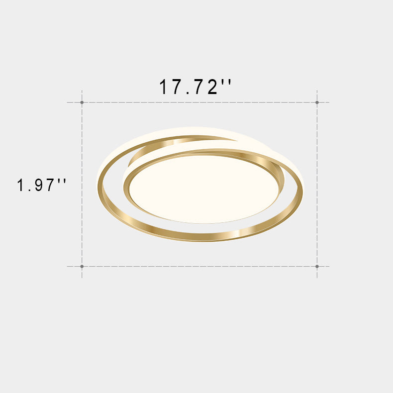 Modern Luxury Golden Circle LED Flush Mount Light — Warm Light (3000K) / 220V-240V For UK/AU