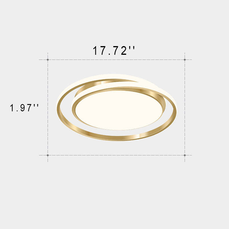 Modern Luxury Golden Circle LED Flush Mount Light — Warm Light (3000K) / 220V-240V For UK/AU