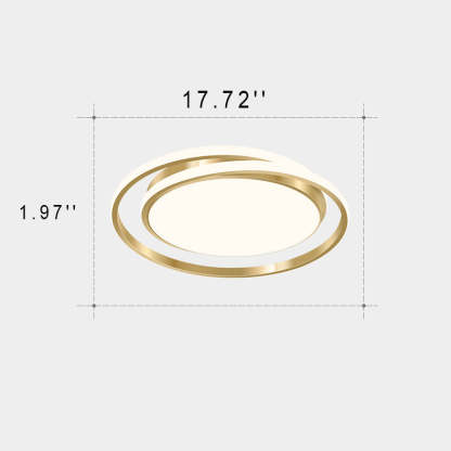 Modern Luxury Golden Circle LED Flush Mount Light — Warm Light (3000K) / 220V-240V For UK/AU