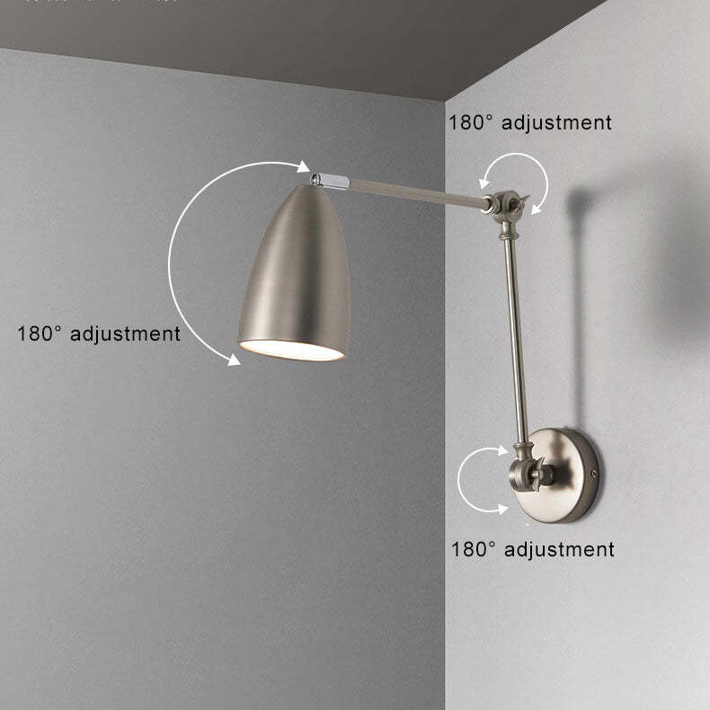 Retro Industrial Swing Arm Retractable Iron Wall Sconce