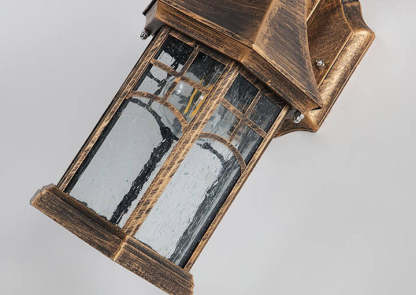 Vintage Lantern Glass Outdoor Wall Sconce