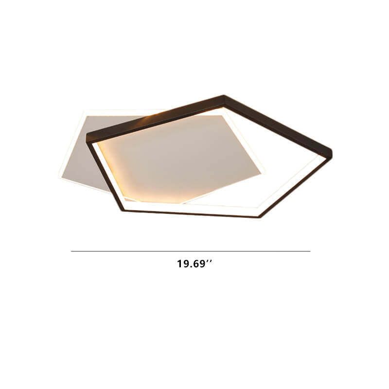 Minimalist Pentagonal LED Flush Mount Light