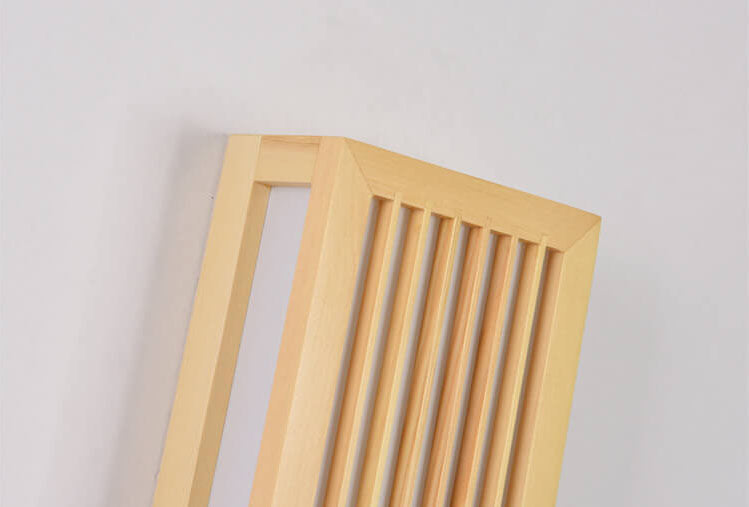Simple Solid Wood Rectangular Japanese Sconce — White Light (5000K) / 110V-120V For US/CA