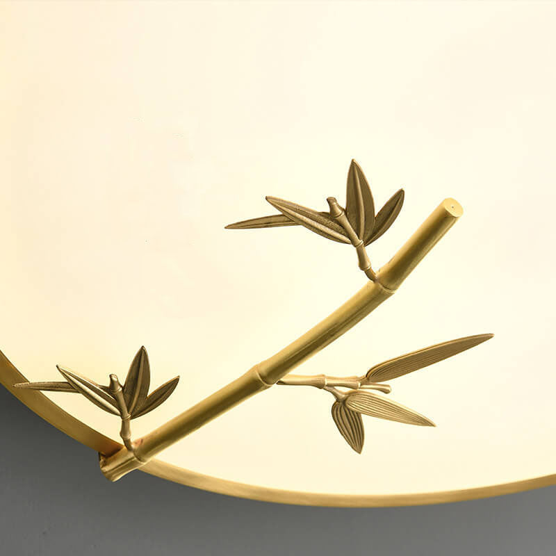 Modern Round Bamboo Pattern LED Flush Mount Light