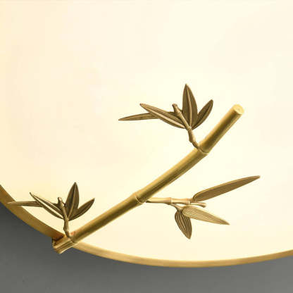 Modern Round Bamboo Pattern LED Flush Mount Light