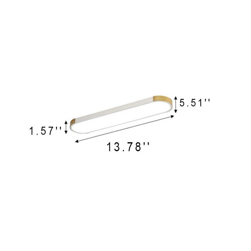 Minimalist Rectangular Ring LED Flush Mount Light