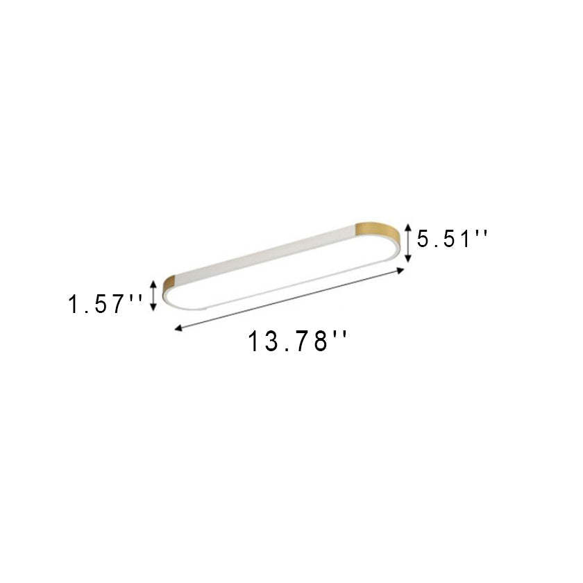 Minimalist Rectangular Ring LED Flush Mount Light