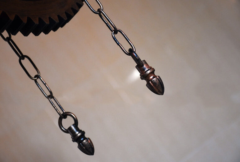 Vintage Industrial Iron Gear Chandelier