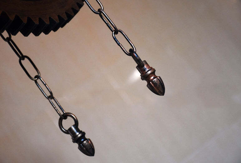 Vintage Industrial Iron Gear Chandelier