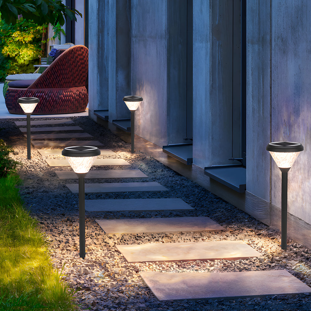 Black 27.6-Inch H Solar LED Path Lights with Stake-Lighom