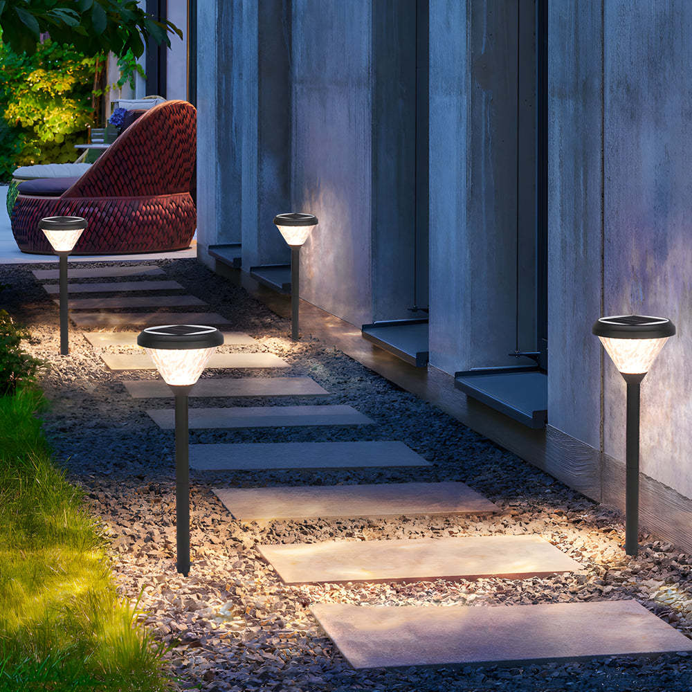 Black 27.6-Inch H Solar LED Path Lights with Stake-Lighom