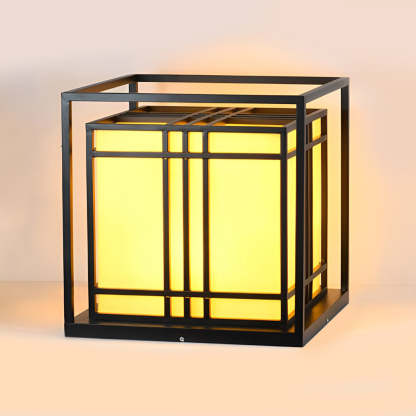 Retro Square Waterproof LED Black Modern Outdoor Post Caps Lights-Lighom