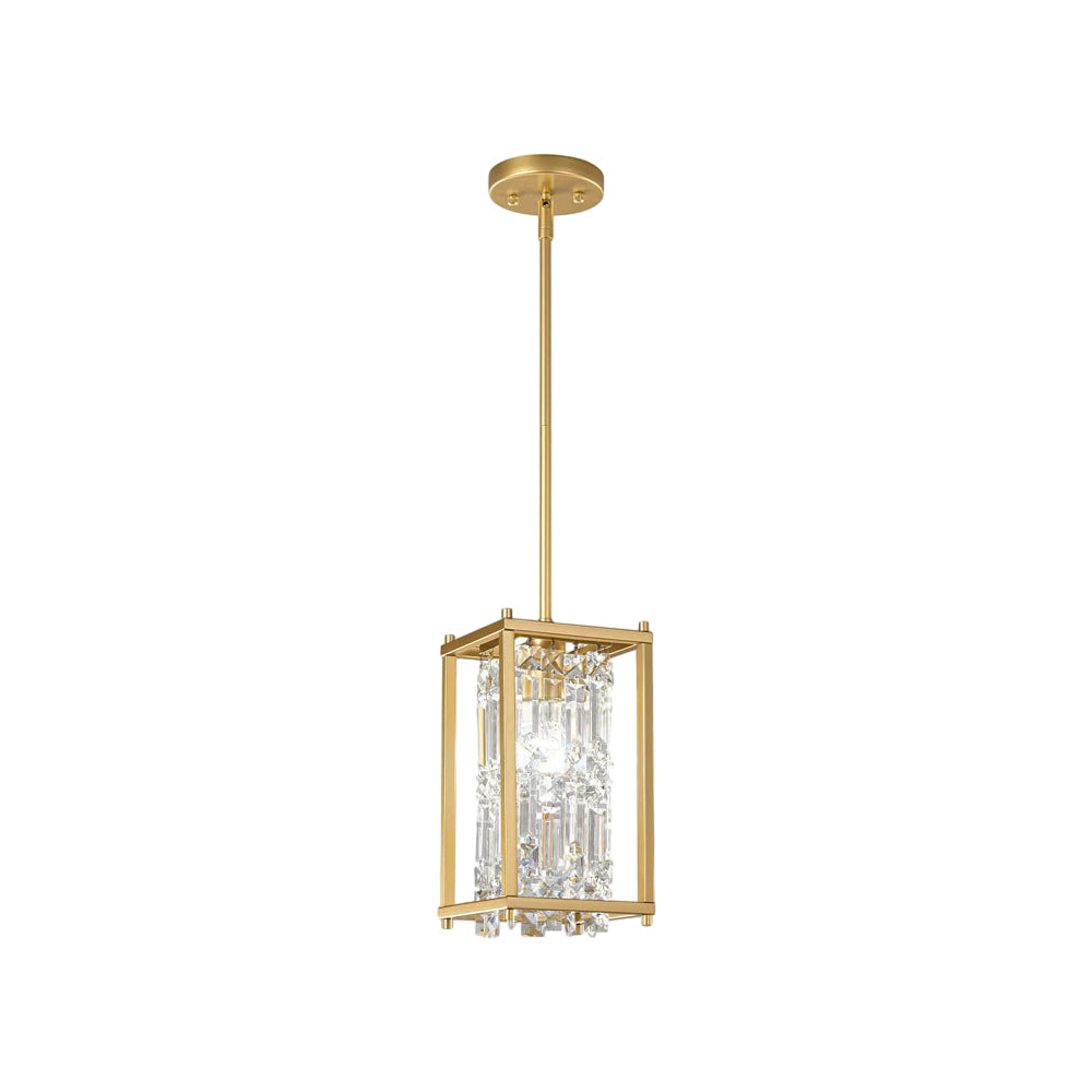 Round Iron Frame Crystal Modern Chandelier