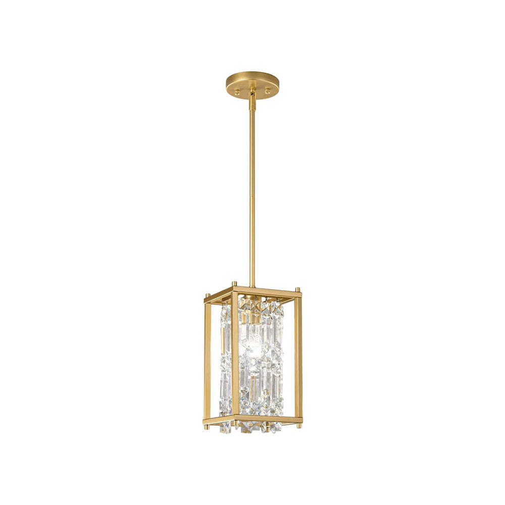 Round Iron Frame Crystal Modern Chandelier