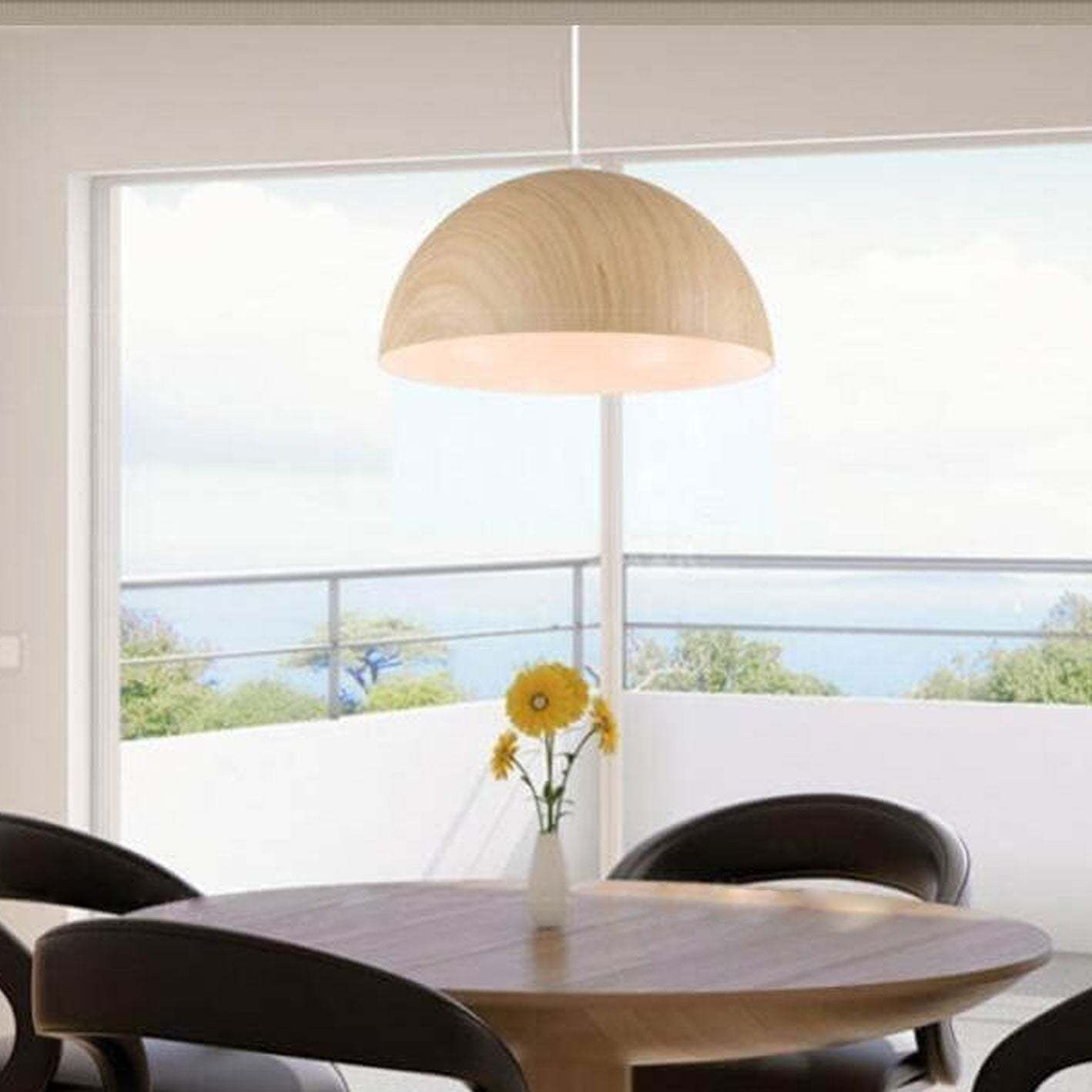 Nordic Marbled Semicircle Pendant Light