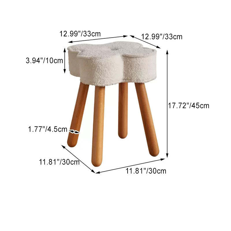 Cloud Clover Wood Lambswool Armchair