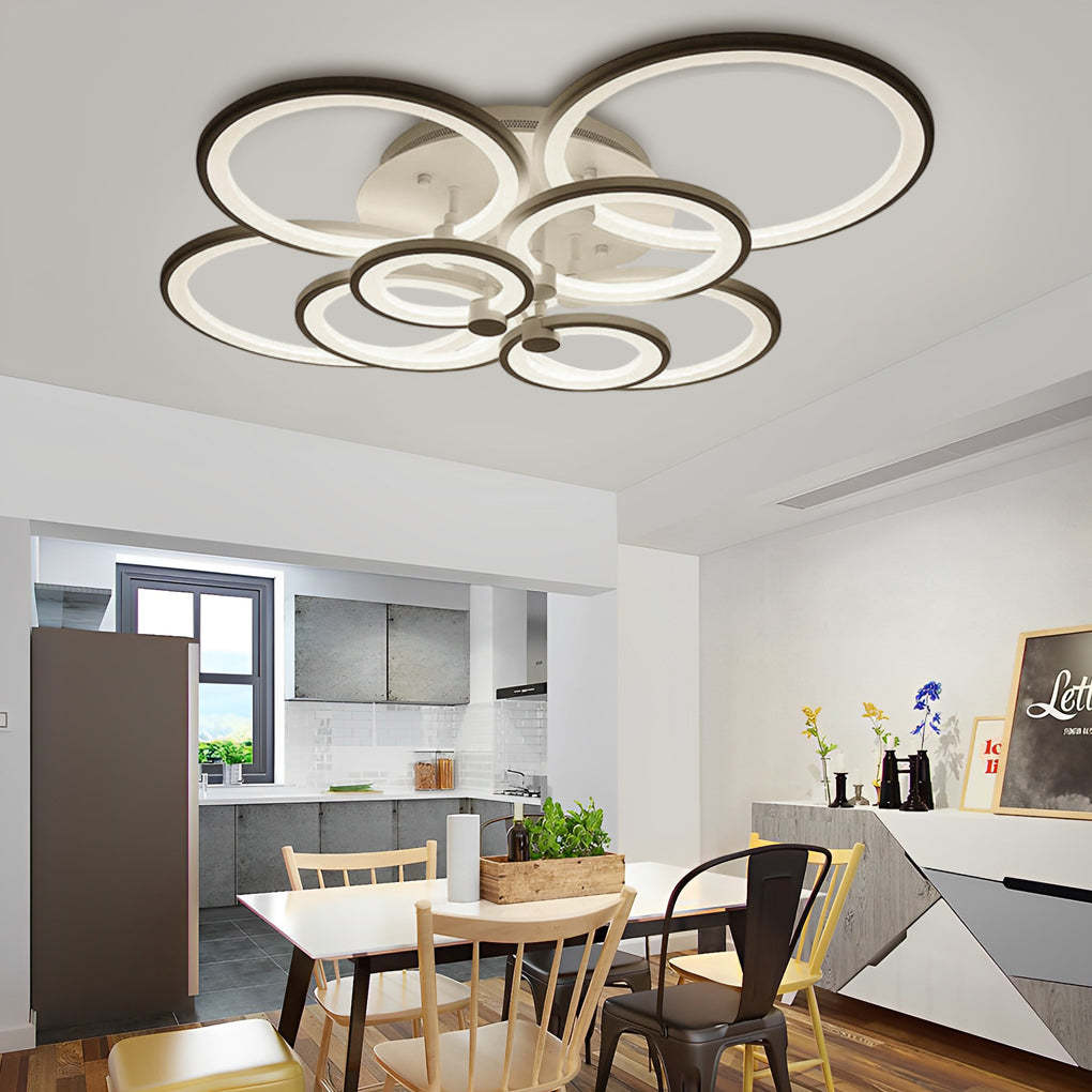 Multi-Circle Dimmable LED Modern Flush Mount